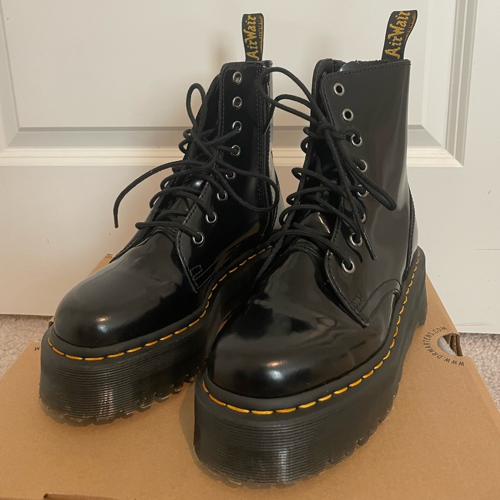Dr. Martens Black Jadon Platform Boots - Size 6
